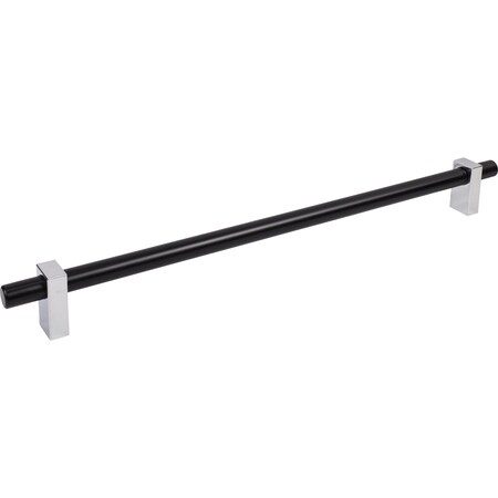 Jeffrey Alexander 18In. Center-To-Center Matte Black W/ Polished Chrome Larkin Appliance Pull 478-18MBPC
